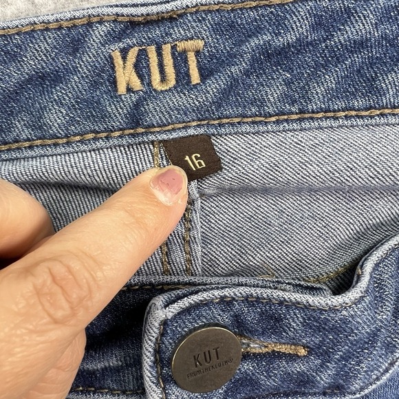 Kut From The Kloth Jeans Women's 16 Blue Wash Katy Skinny Jeans Button Fly - Picture 4 of 7